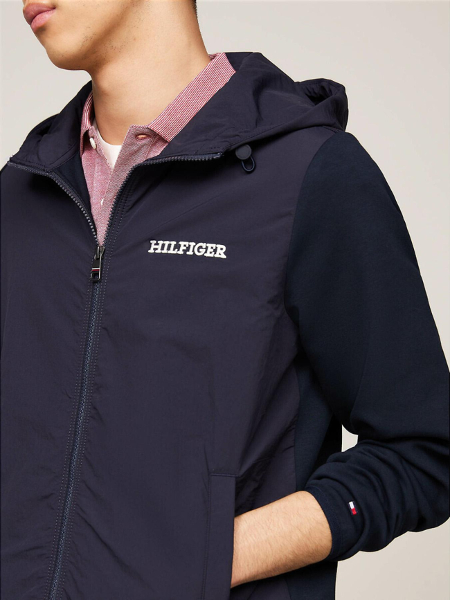 Veste bi matière monotype bleu marine homme - Tommy Hilfiger