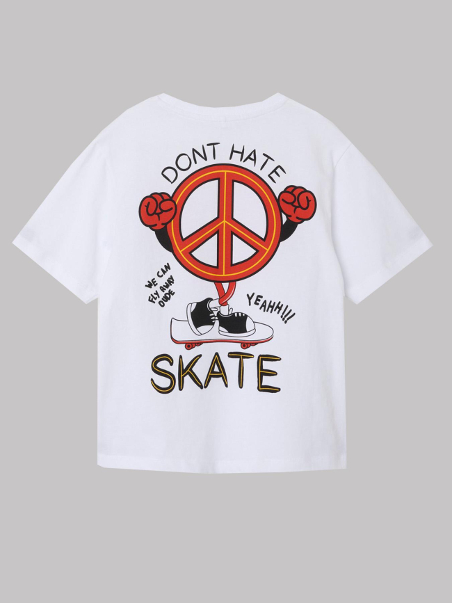 T-shirt nkmnuva peace skate blanc enfant - Name It