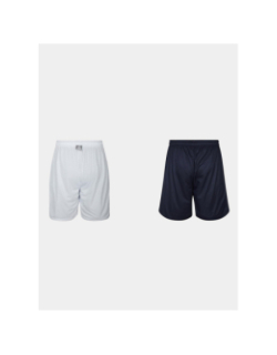 Short de sport réversible bleu marine et blanc homme - Peak