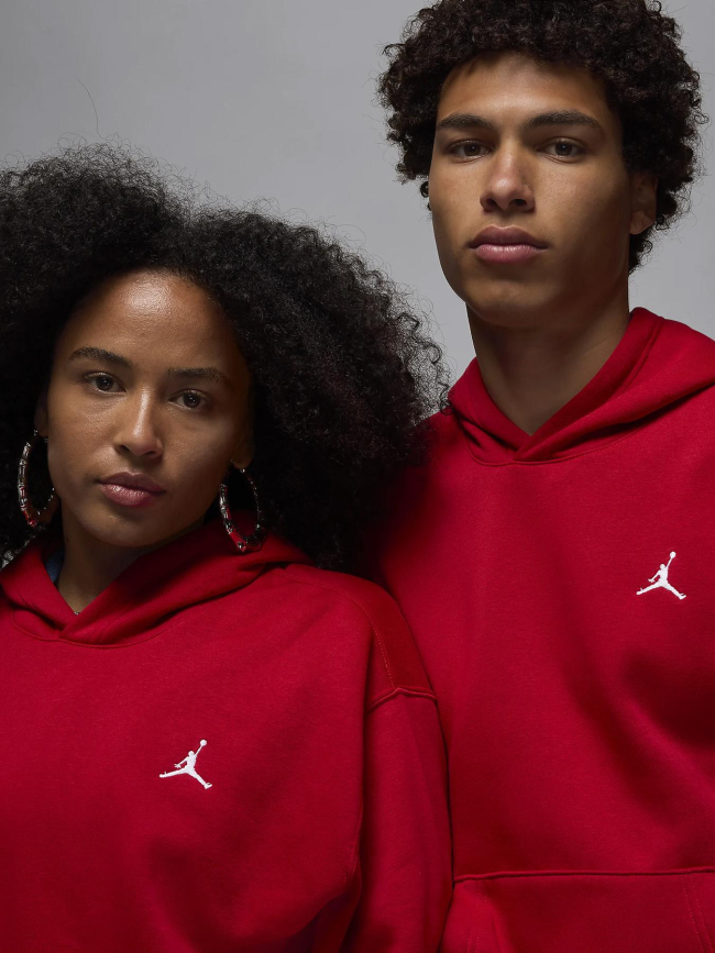 Sweat à capuche brooklyn logo jordan rouge homme - Nike