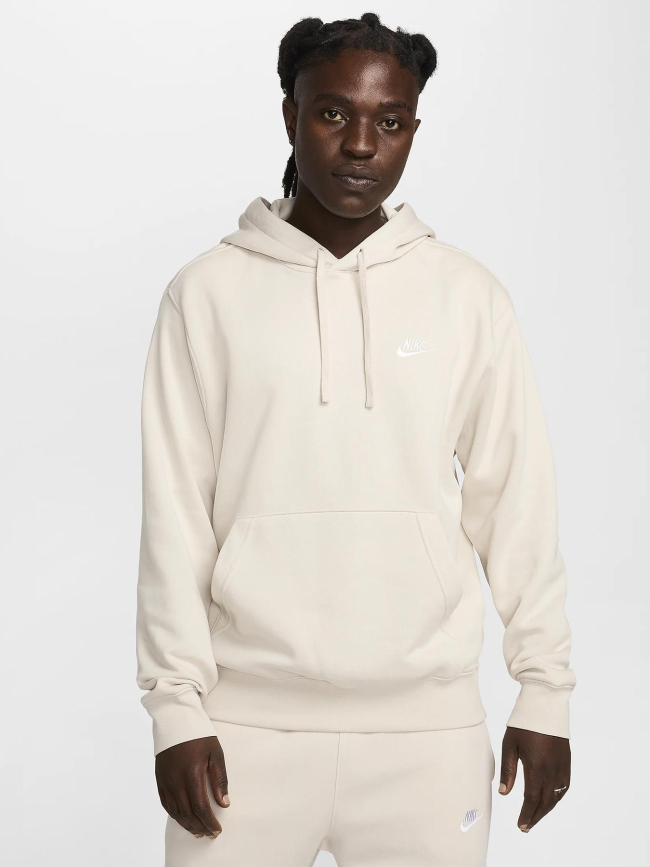 Sweat a capuche nsw club beige homme Nike wimod