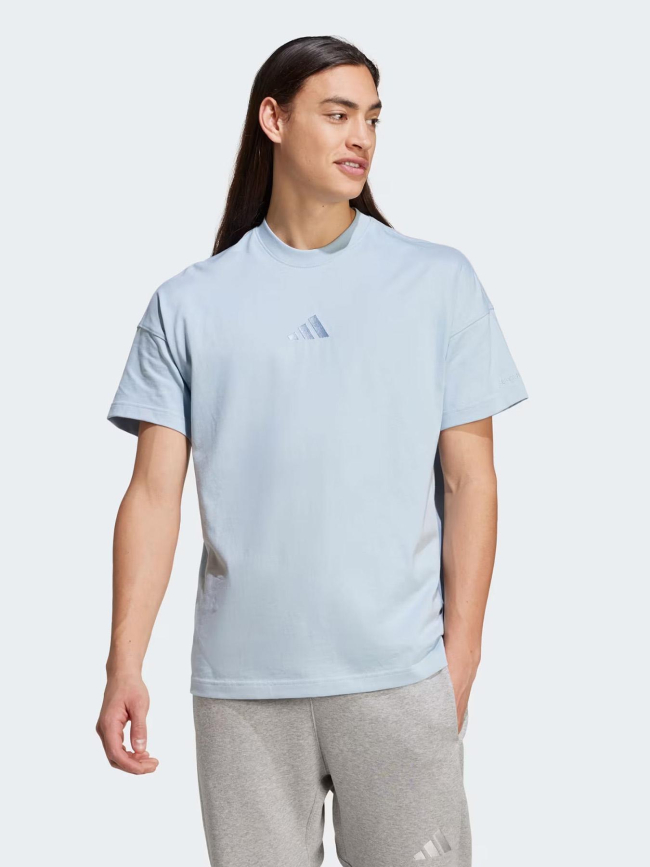 T-shirt loose fit logo brodé bleu homme - Adidas