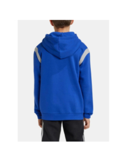 Sweat à capuche logo colorblock gris/bleu enfant - Adidas