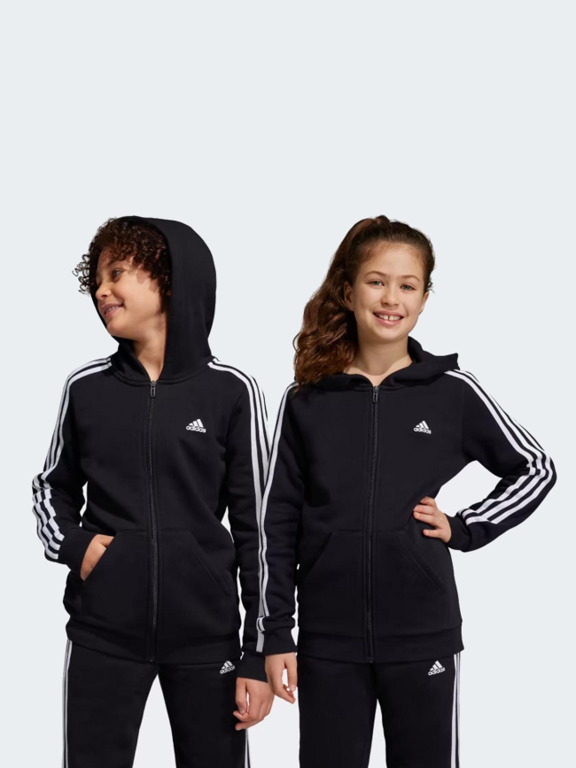 Sweat à capuche fl fz zippé noir enfant - Adidas