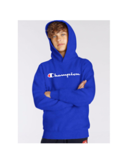 Sweat à capuche logo brodé bleu enfant - Champion