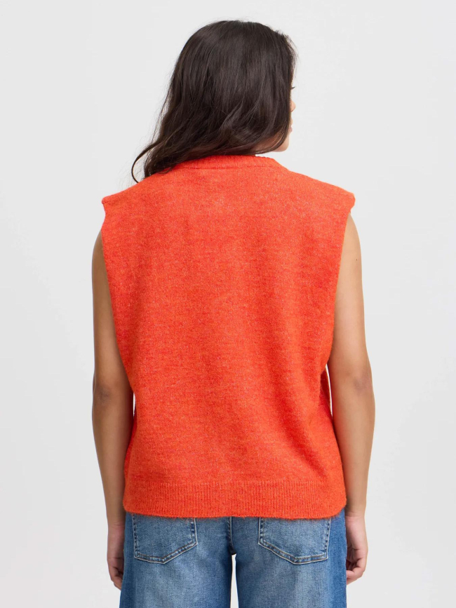 Gilet duveteux sans manche lamora rouge femme - Ichi