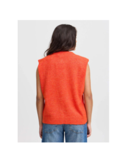 Gilet duveteux sans manche lamora rouge femme - Ichi