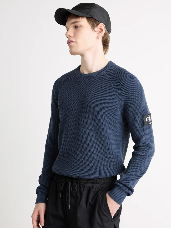 Pull badge easy bleu homme - Calvin Klein Jeans