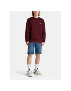 Sweatshirt uni logo bordeaux homme - Lacoste