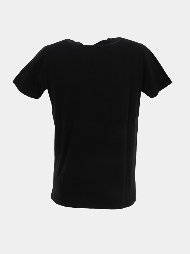 T-shirt droit logo relief noir homme - Helvetica