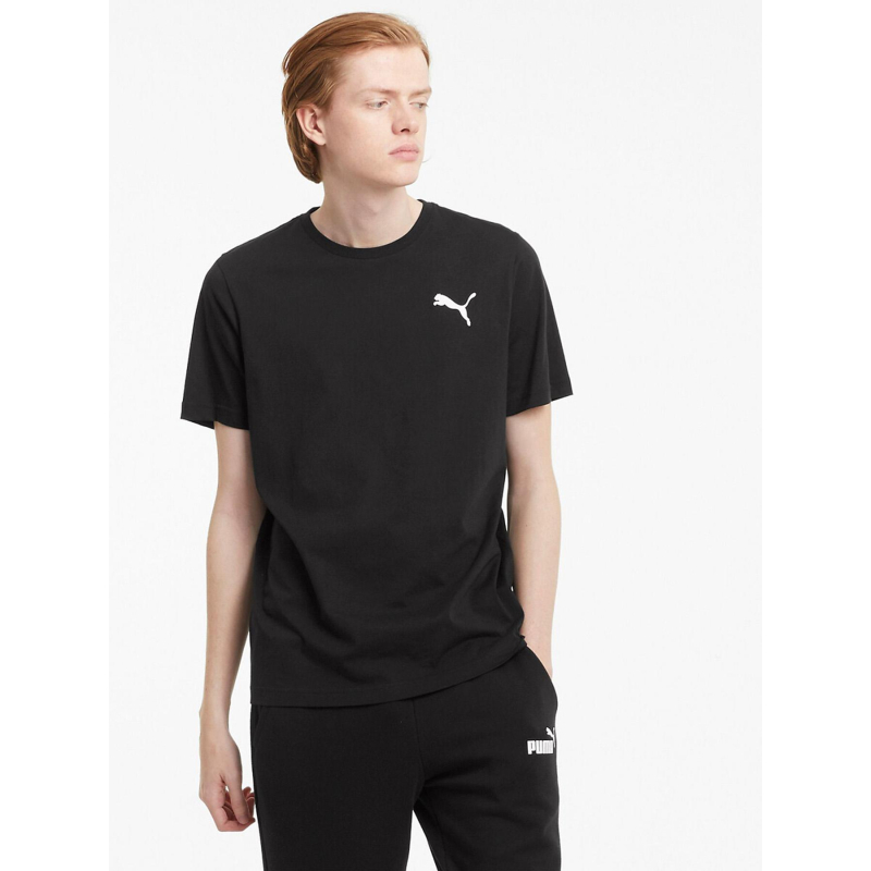 T-shirt uni cat logo noir homme - Puma