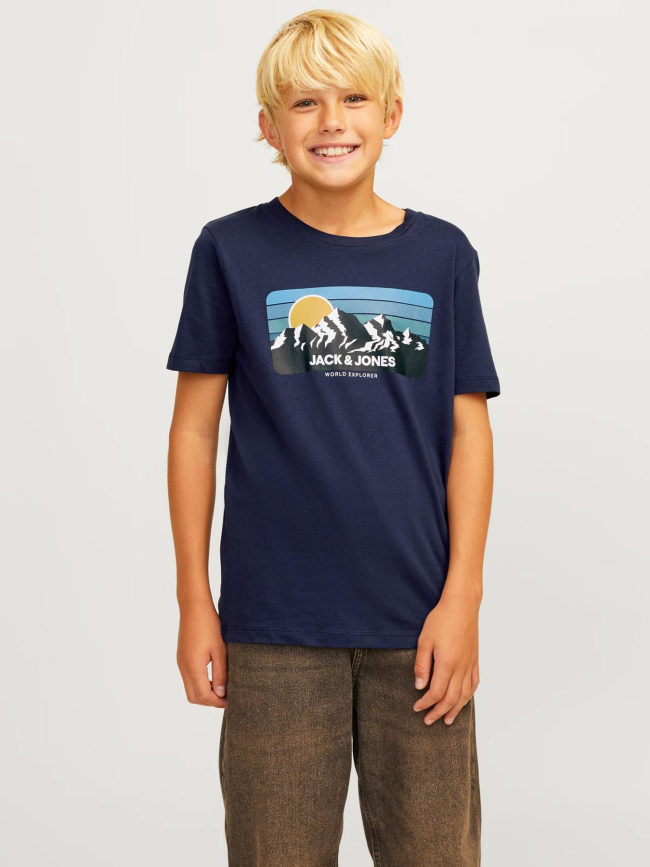 T-shirt jjpeak bleu marine enfant - Jack & Jones