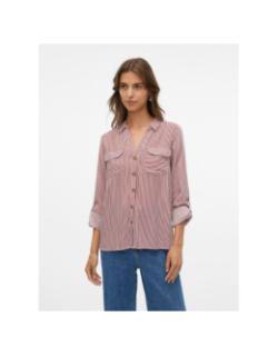 Chemise rayée bumpy bordeaux femme - Vero Moda