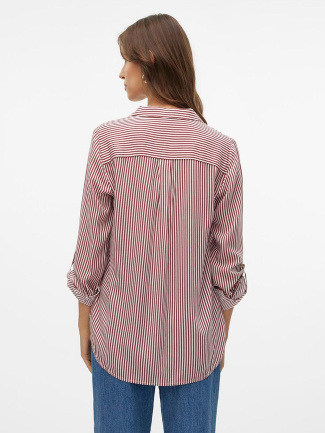 Chemise rayée bumpy bordeaux femme - Vero Moda