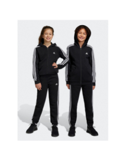 Jogging 3 bandes uni noir blanc enfant - Adidas