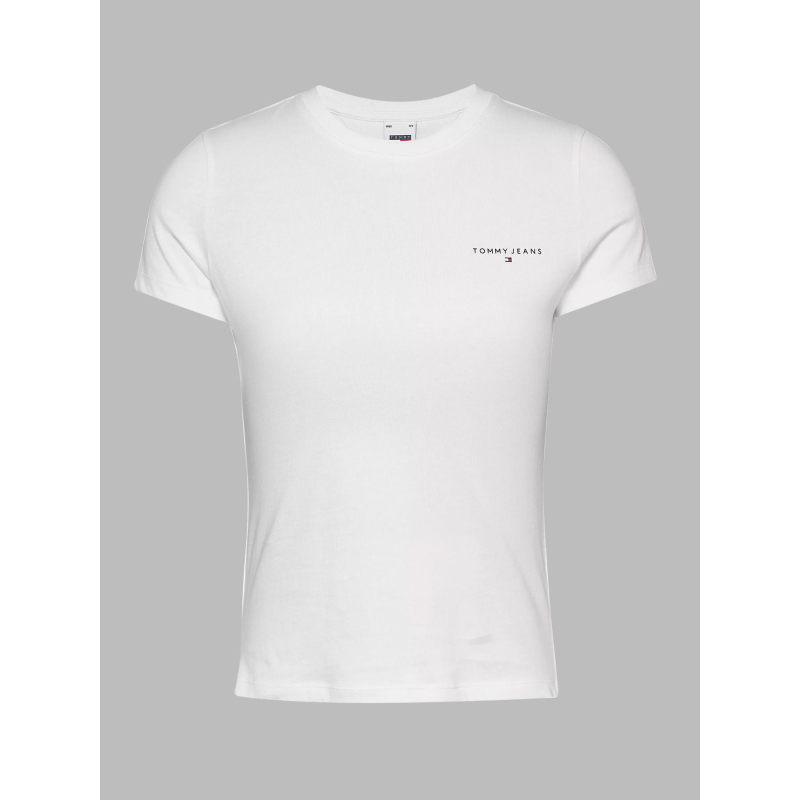 T-shirt slim linear blanc femme - Tommy Jeans