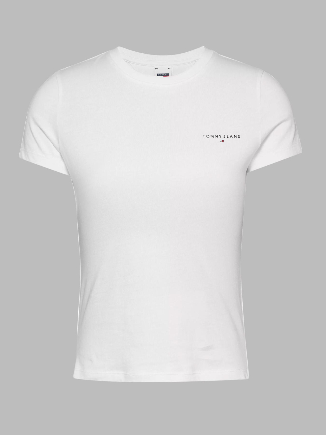 T-shirt slim linear blanc femme - Tommy Jeans