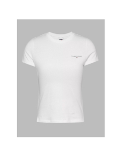 T-shirt slim linear blanc femme - Tommy Jeans