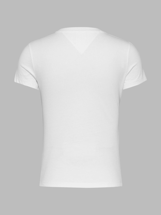 T-shirt slim linear blanc femme - Tommy Jeans