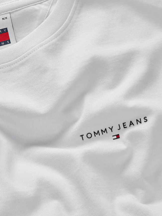 T-shirt slim linear blanc femme - Tommy Jeans