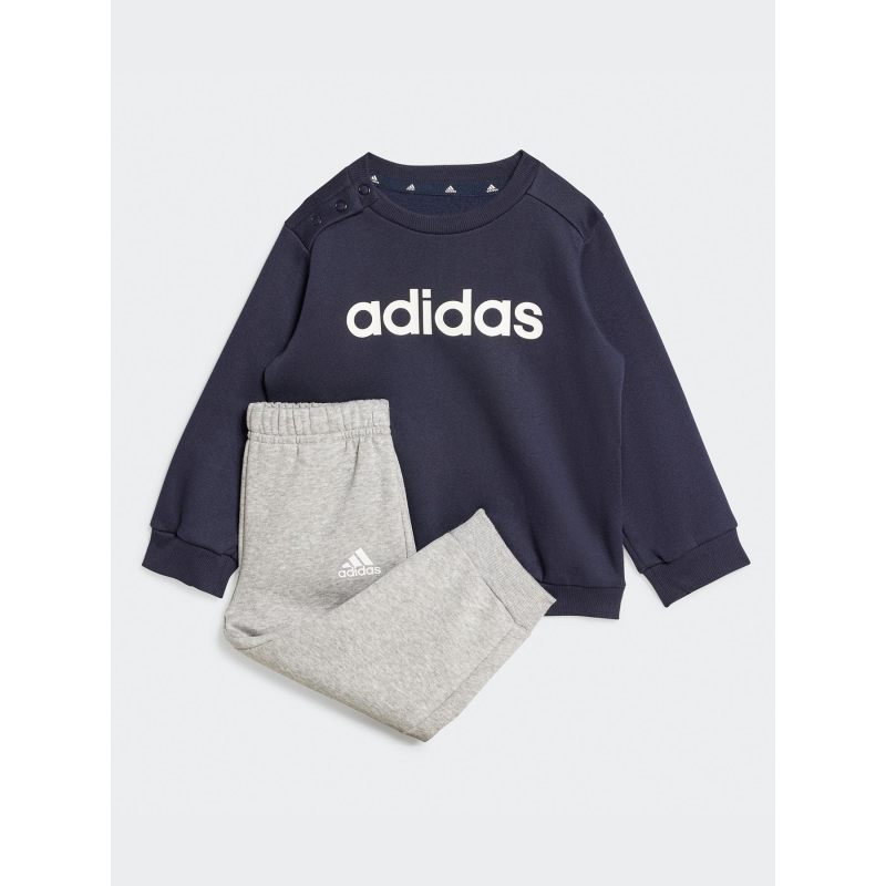 Ensemble de jogging linear bleu gris chiné enfant - Adidas