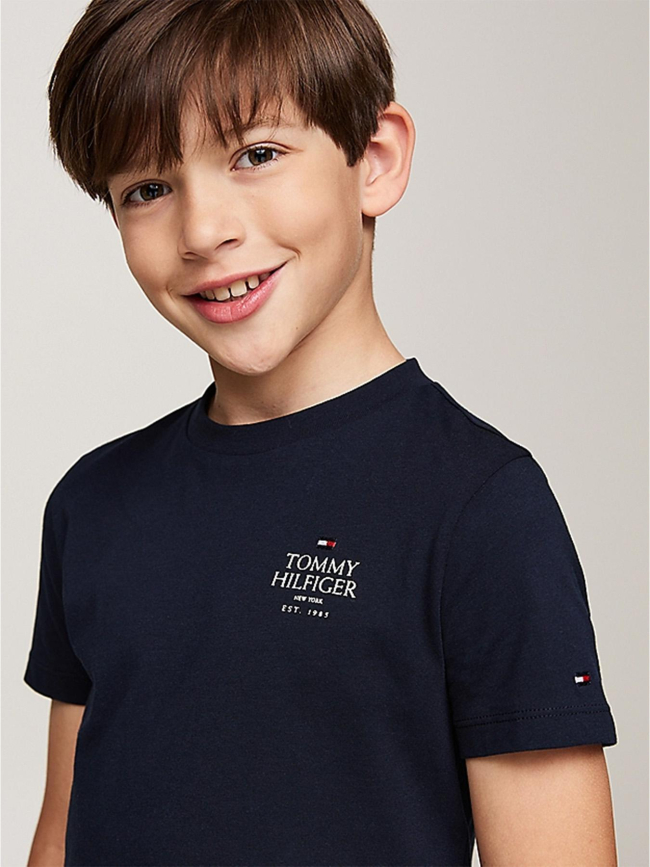 T-shirt à logo bleu marine garçon - Tommy Hilfiger