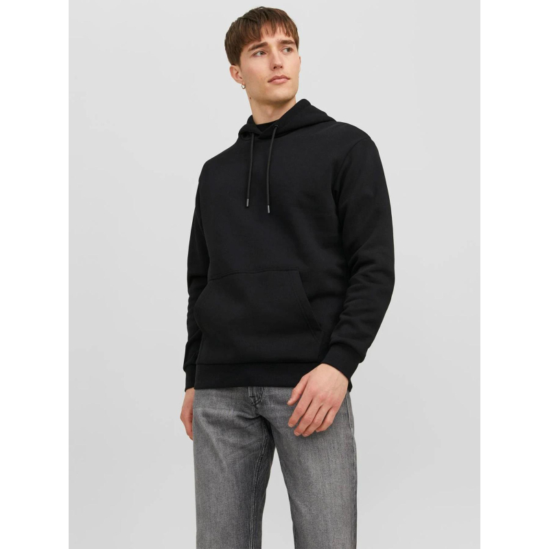 Sweat à capuche uni jjebradley noir homme - Jack & Jones