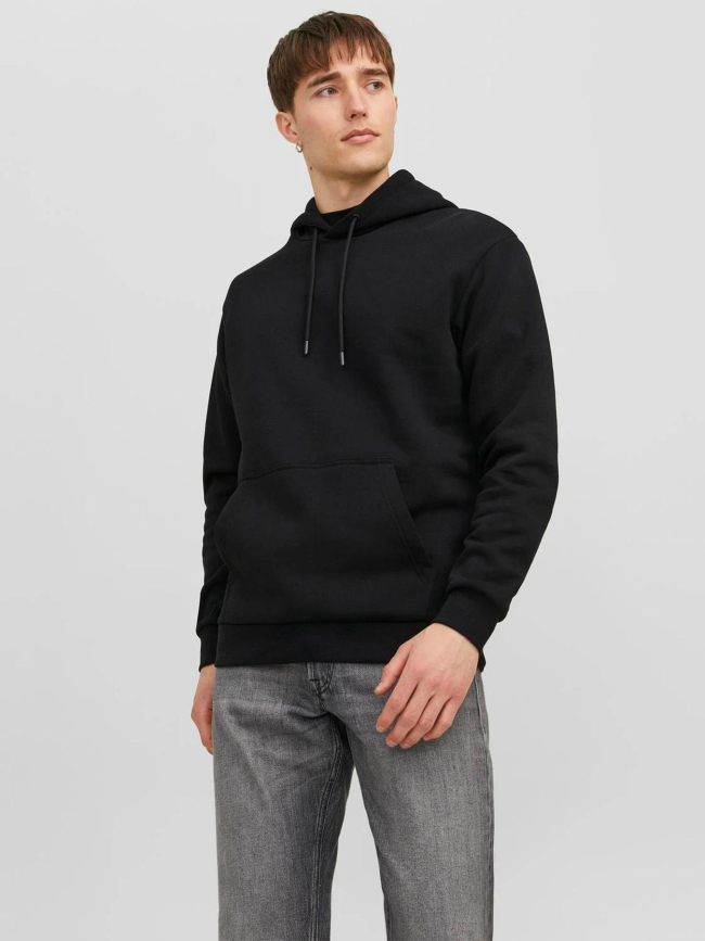 Sweat à capuche uni jjebradley noir homme - Jack & Jones