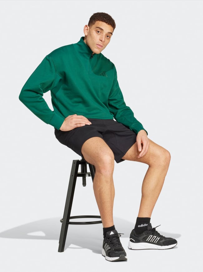 Sweat col zippé all szn vert homme - Adidas