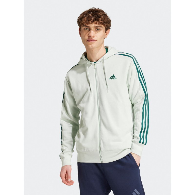 Sweat zippé à capuche 3s vert homme - Adidas