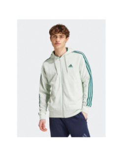 Sweat zippé à capuche 3s vert homme - Adidas