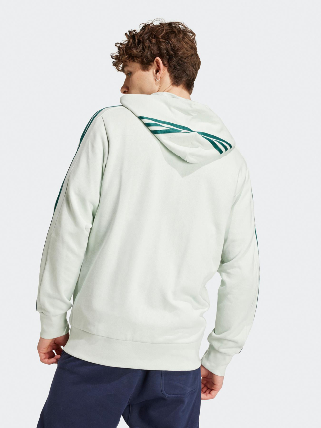 Sweat zippé à capuche 3s vert homme - Adidas