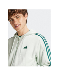 Sweat zippé à capuche 3s vert homme - Adidas