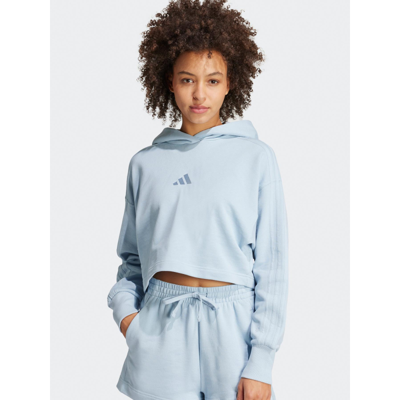 Sweat à capuche crop all szn bleu femme - Adidas