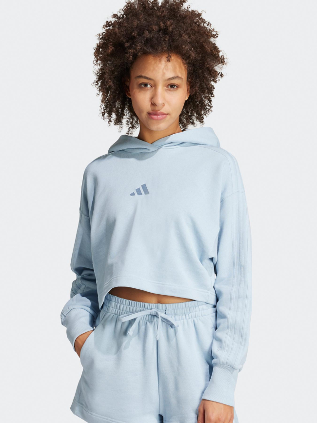 Sweat à capuche crop all szn bleu femme - Adidas