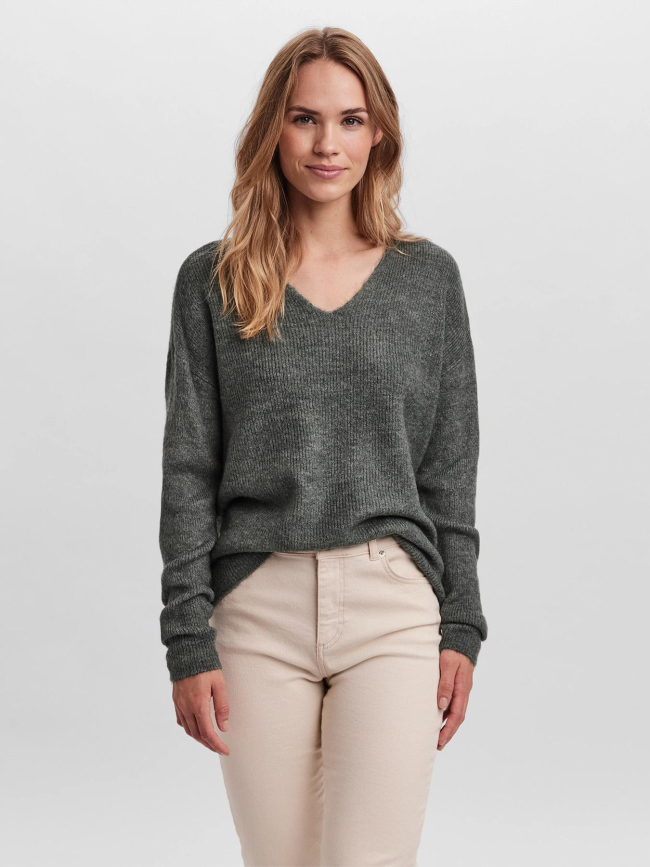 Pull crewlefile vert femme - Vero Moda