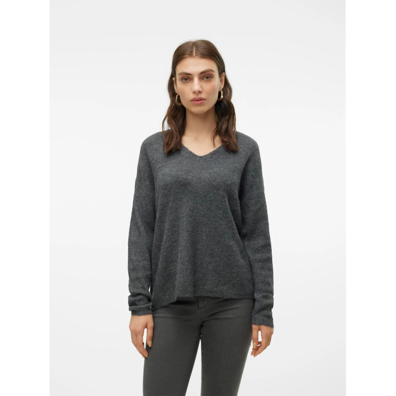 Pull crewlefile gris anthracite femme - Vero Moda