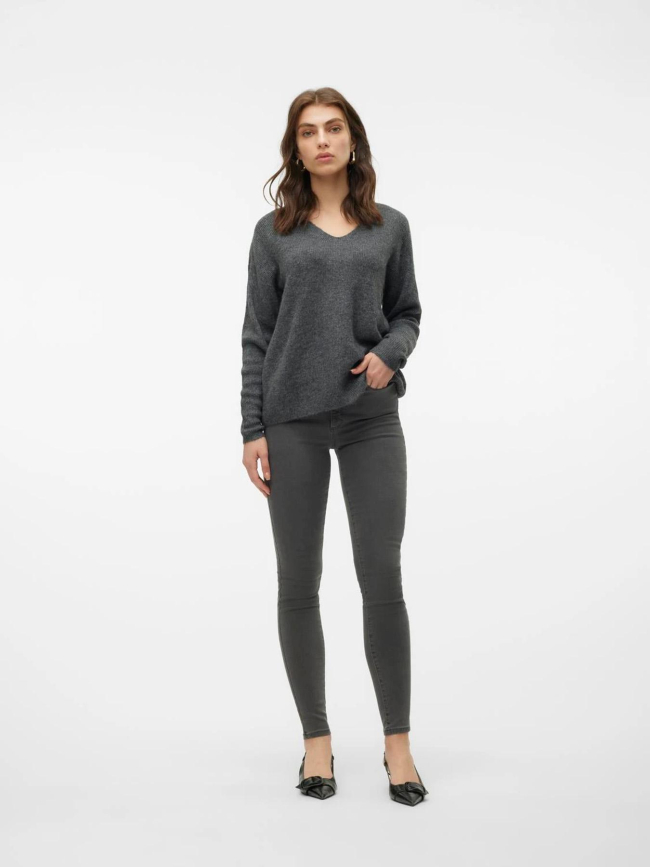 Pull crewlefile gris anthracite femme - Vero Moda