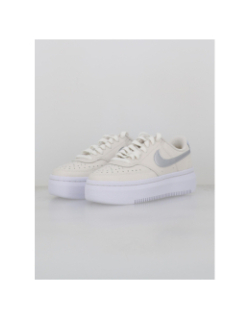 Baskets plateforme court vision alta blanc argent femme Nike wimod