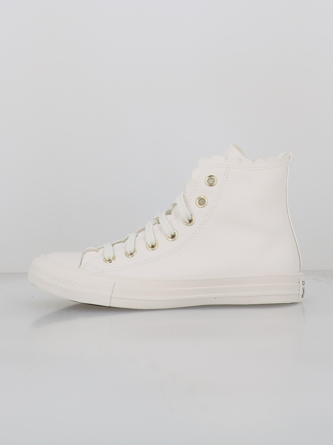 Converse montantes simili cuir vintage blanc femme