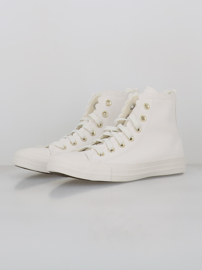 Converse montantes simili cuir vintage blanc femme wimod