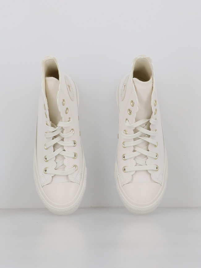 Converse montantes simili cuir vintage blanc femme