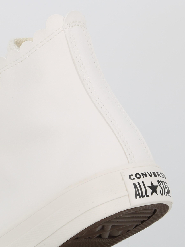 Converse montantes simili cuir vintage blanc femme