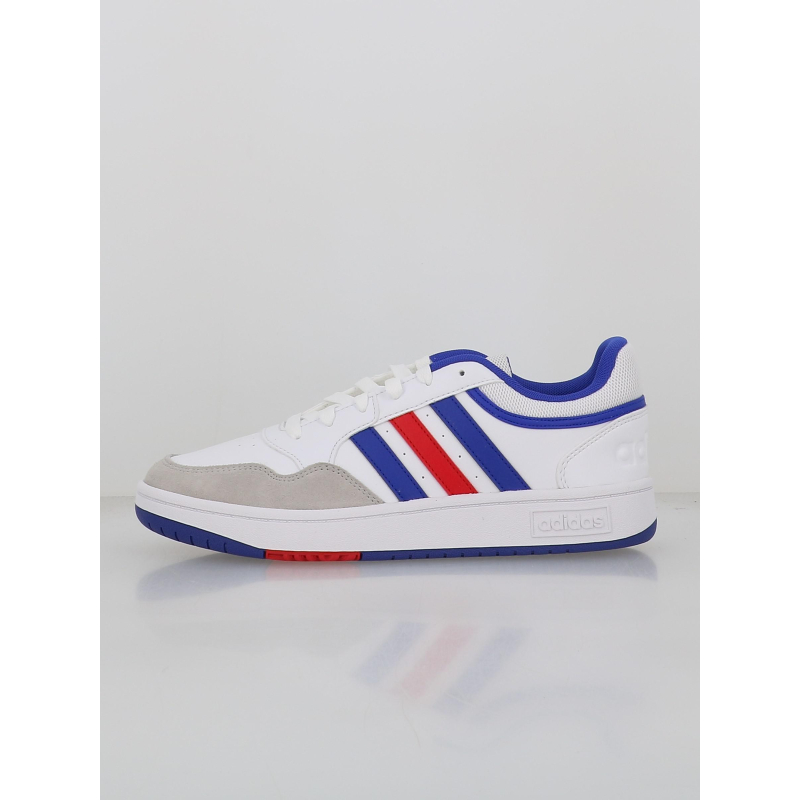 Baskets hoops 3.0 blanc bleu rouge homme - Adidas