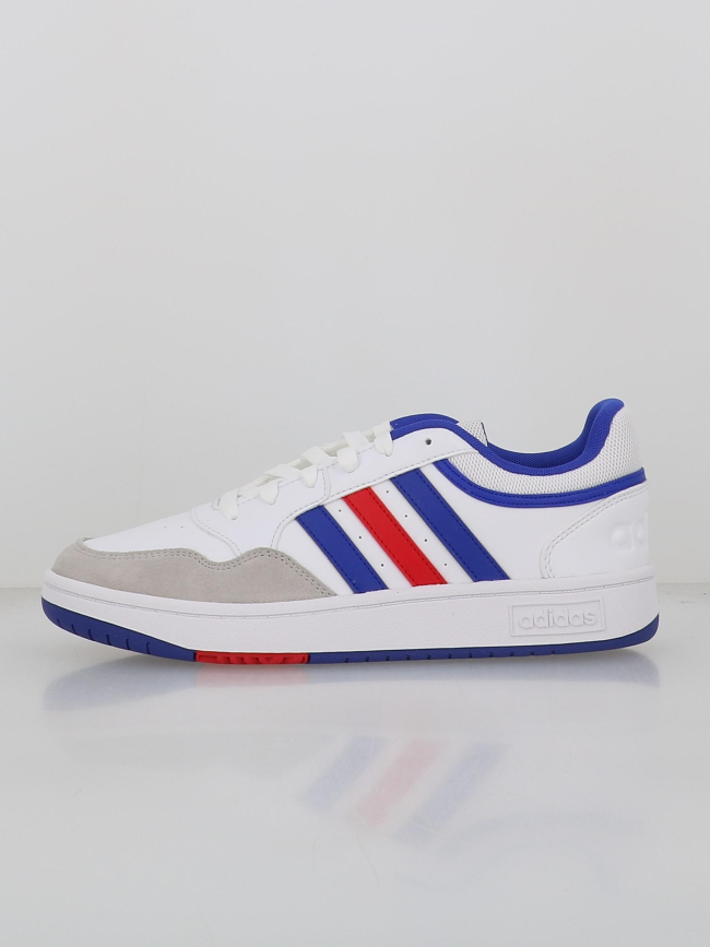 Baskets hoops 3.0 blanc bleu rouge homme - Adidas