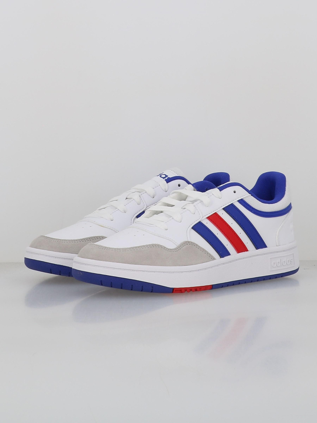 Baskets hoops 3.0 blanc bleu rouge homme - Adidas