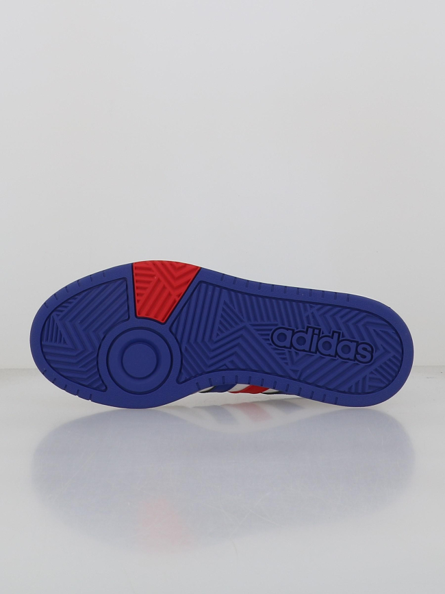 Baskets hoops 3.0 blanc bleu rouge homme - Adidas