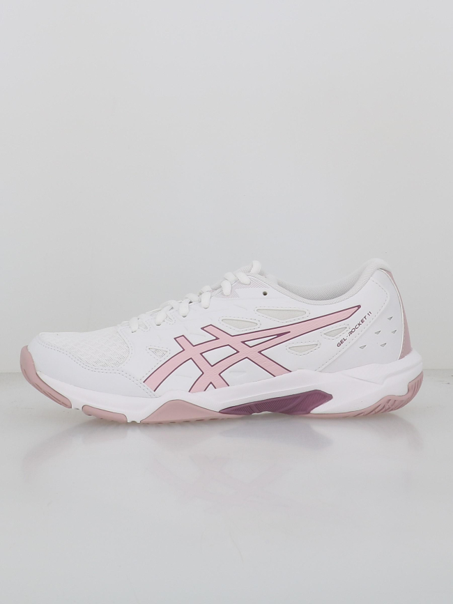 Chaussures de volleyball gel rocket 11 blanc rose femme - Asics