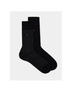 Pack 2 paires chaussettes birdseye noir homme - Tommy Hilfiger