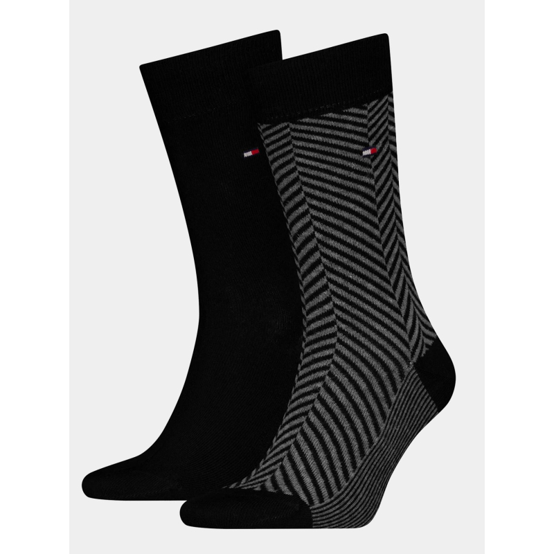 Pack 2 paires de chaussettes irregular noir homme - Tommy Hilfiger